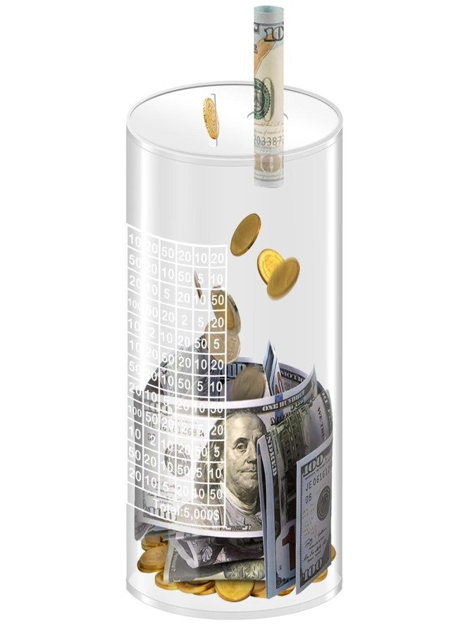 CAPHONT Clear Piggy Bank, Acrylic Unopenable Money Box Must Broken to Open Challenge Bank for Girls and Boys Money Box with Counter (5,000 Dollars, Medium) - Image 1